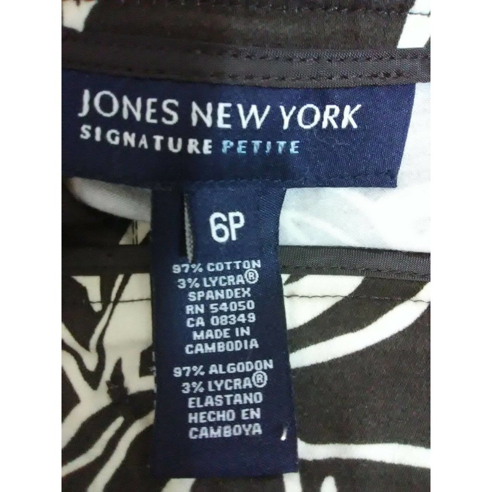 Jones New York Signature Women's Black Cream Floral Crop Capri Pants 6 Petite - Picture 4 of 4
